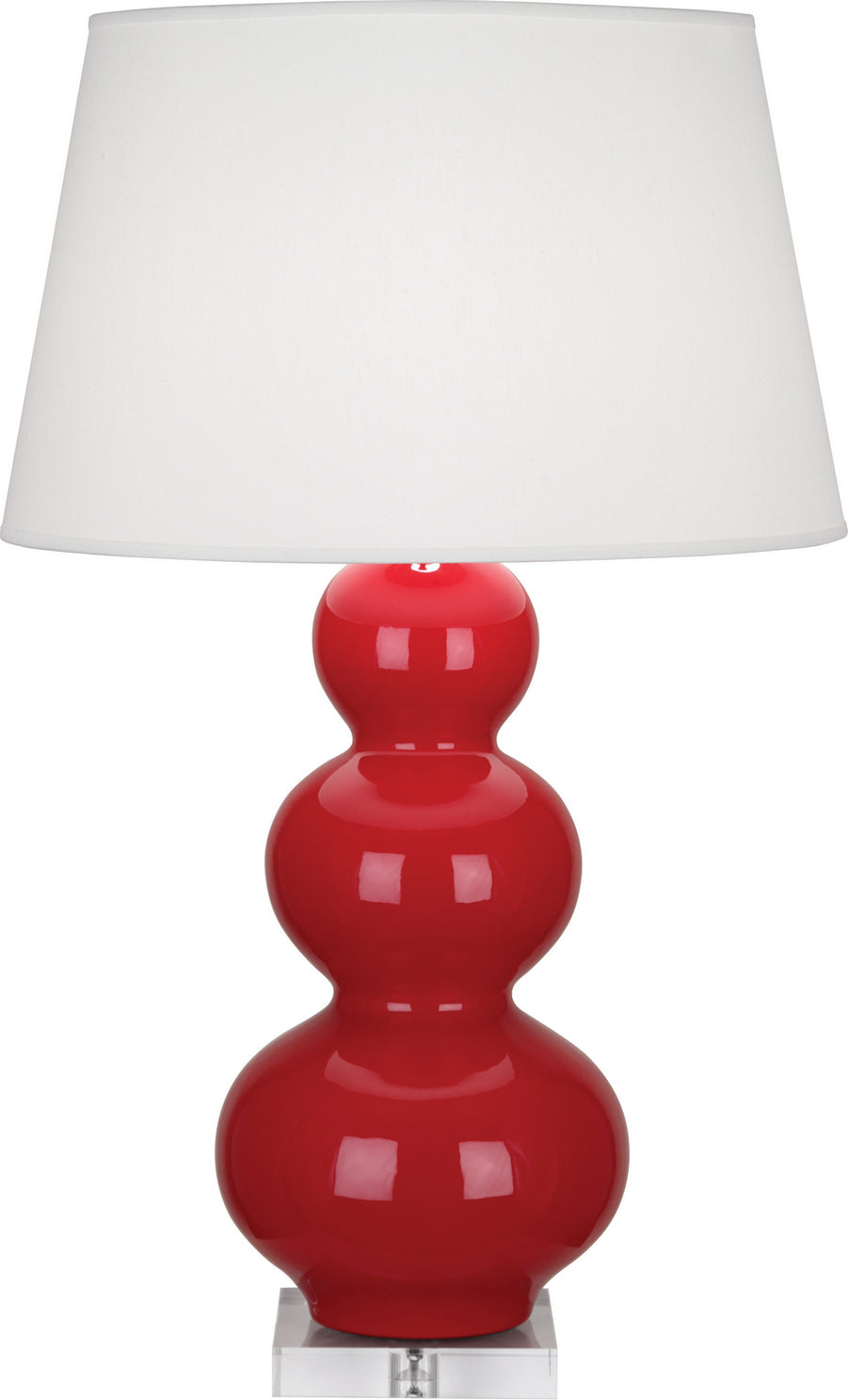 Robert Abbey - RR43X - One Light Table Lamp - Triple Gourd - Ruby Red Glazed Ceramic w/Lucite