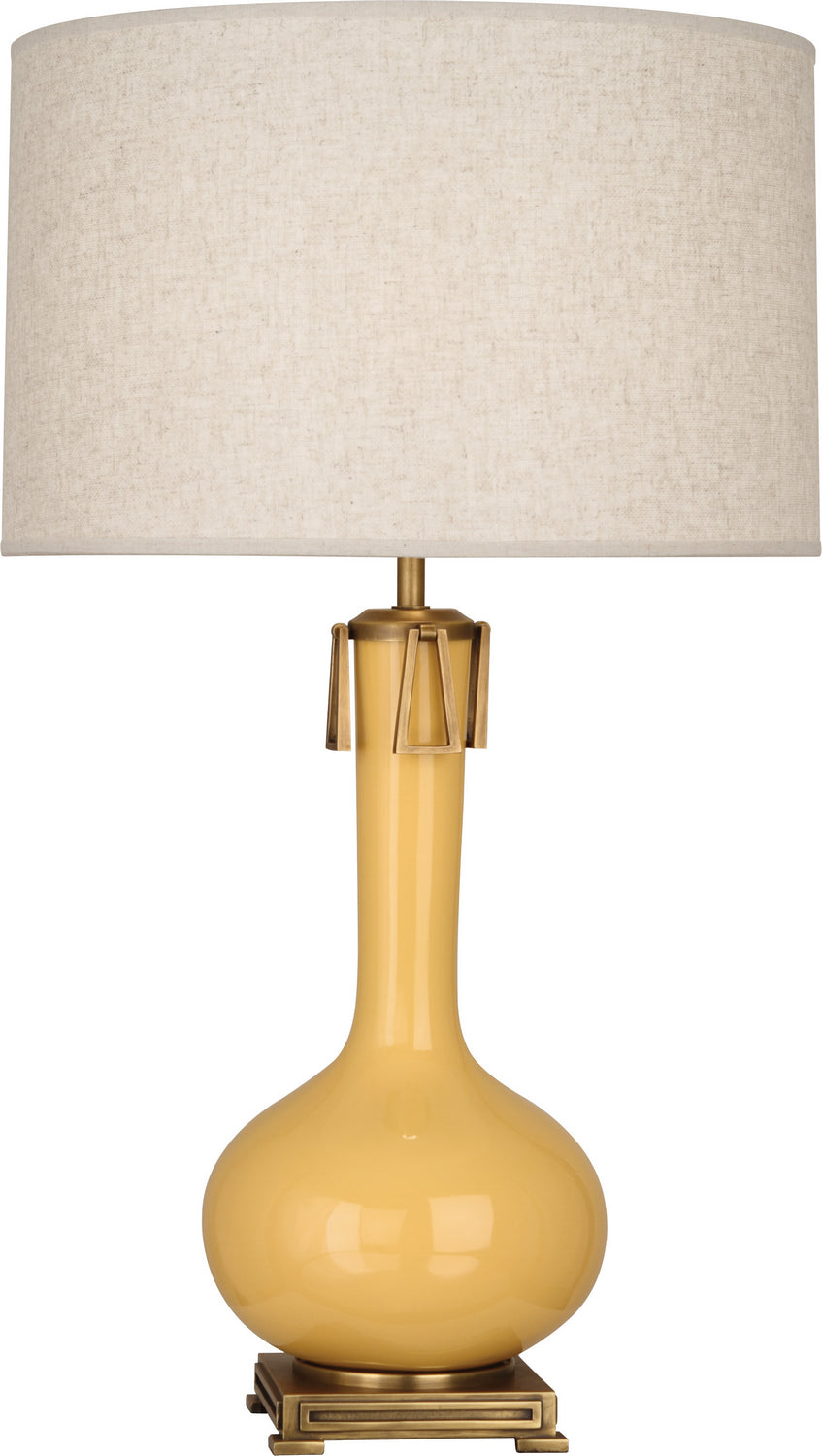 Robert Abbey - SU992 - One Light Table Lamp - Athena - Sunset Yellow Glazed Ceramic w/Aged Brass