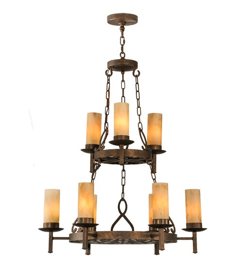 Meyda Tiffany - 149564 - Nine Light Chandelier - Newcastle - Gilded Tobacco