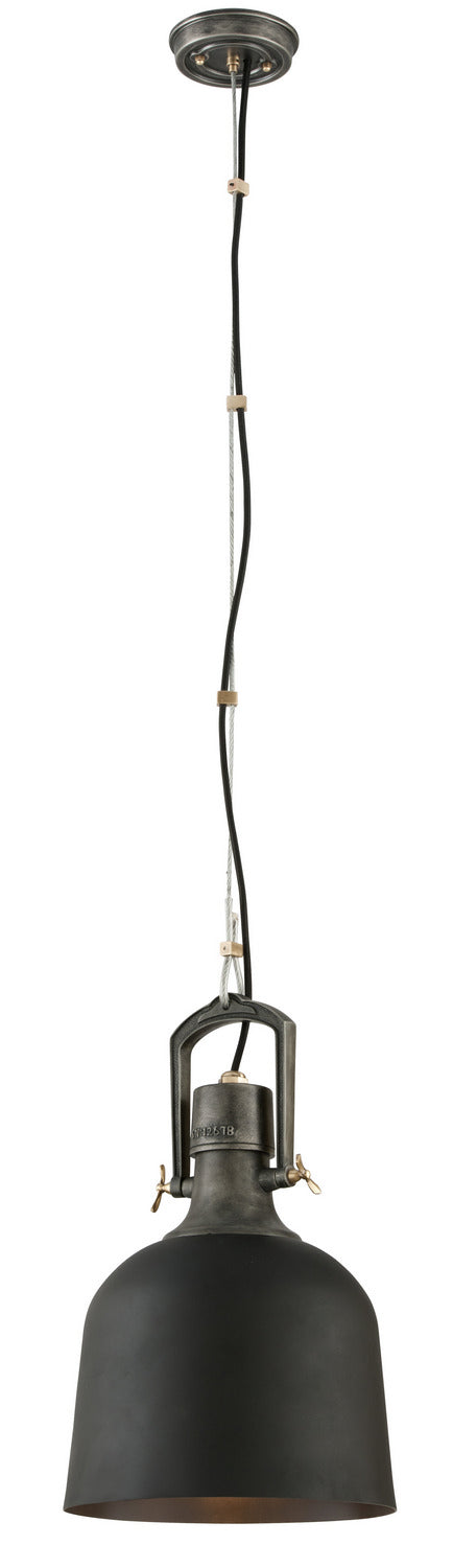Troy Lighting - F3545-SBK/APW/PBR - One Light Pendant - Hangar 31 - Soft Black