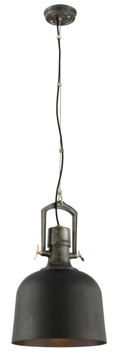 Troy Lighting - F3546-SBK/APW/PBR - One Light Pendant - Hangar 31 - Soft Black