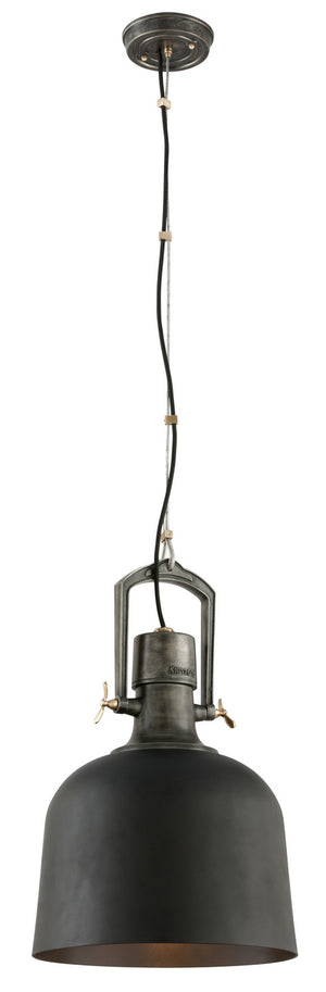 Troy Lighting - F3546-SBK/APW/PBR - One Light Pendant - Hangar 31 - Soft Black