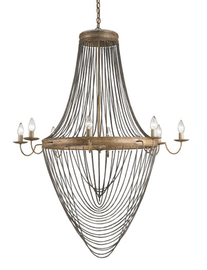 Currey and Company - 9412 - Eight Light Chandelier - Lucien - French Gold Leaf/Iron