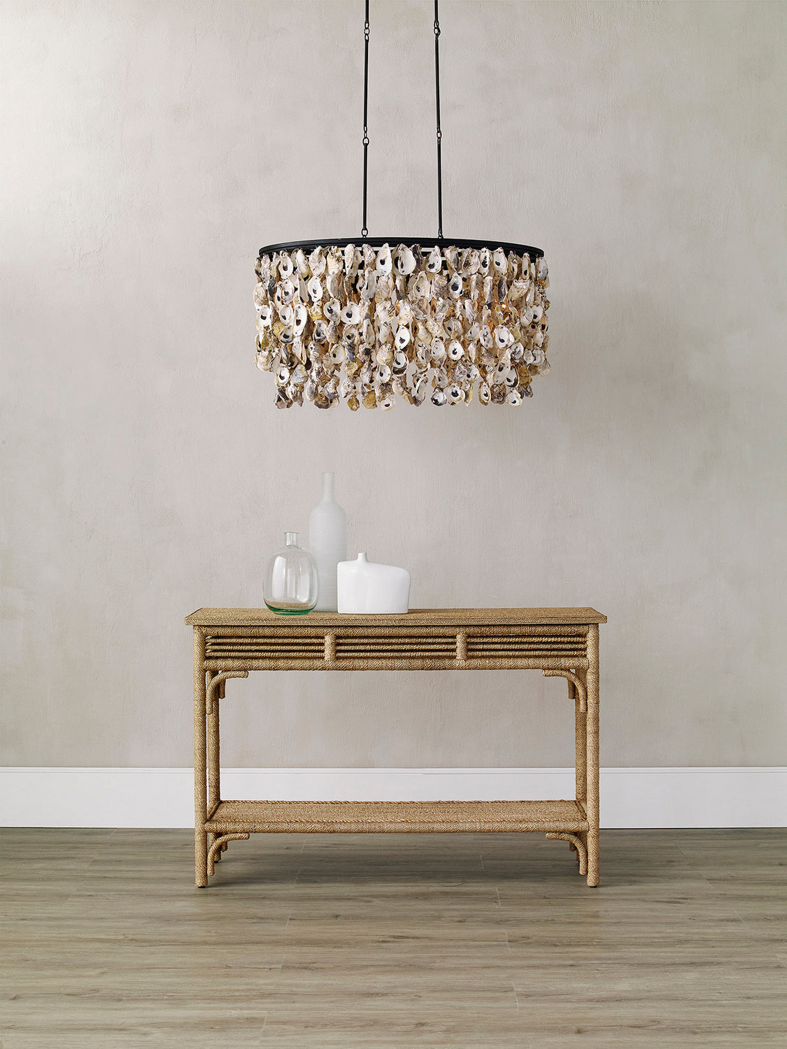 Currey and Company - 9492 - Five Light Chandelier - Stillwater - Natural/Blacksmith