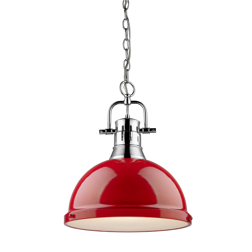 Golden - 3602-L CH-RD - One Light Pendant - Duncan CH - Chrome