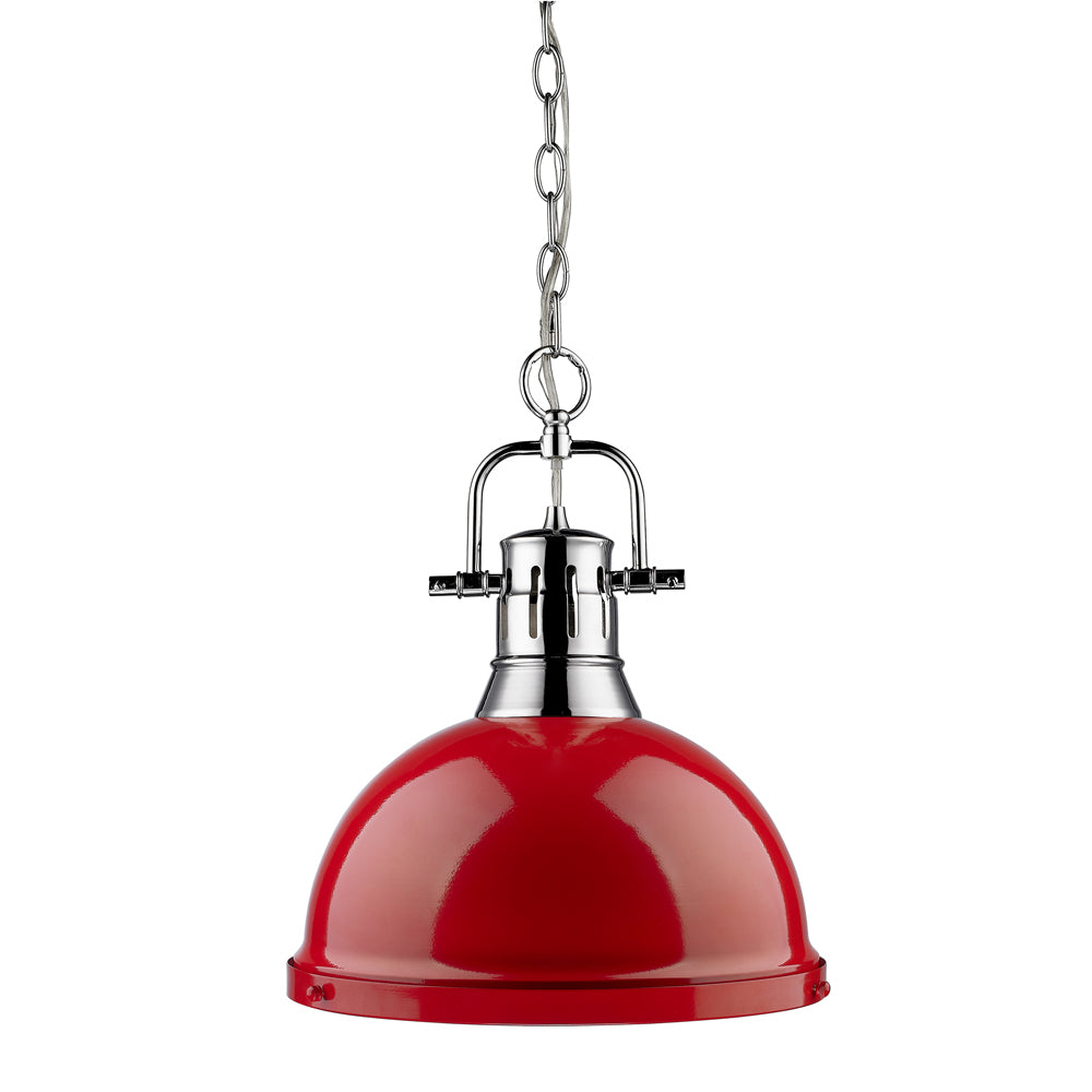 Golden - 3602-L CH-RD - One Light Pendant - Duncan CH - Chrome