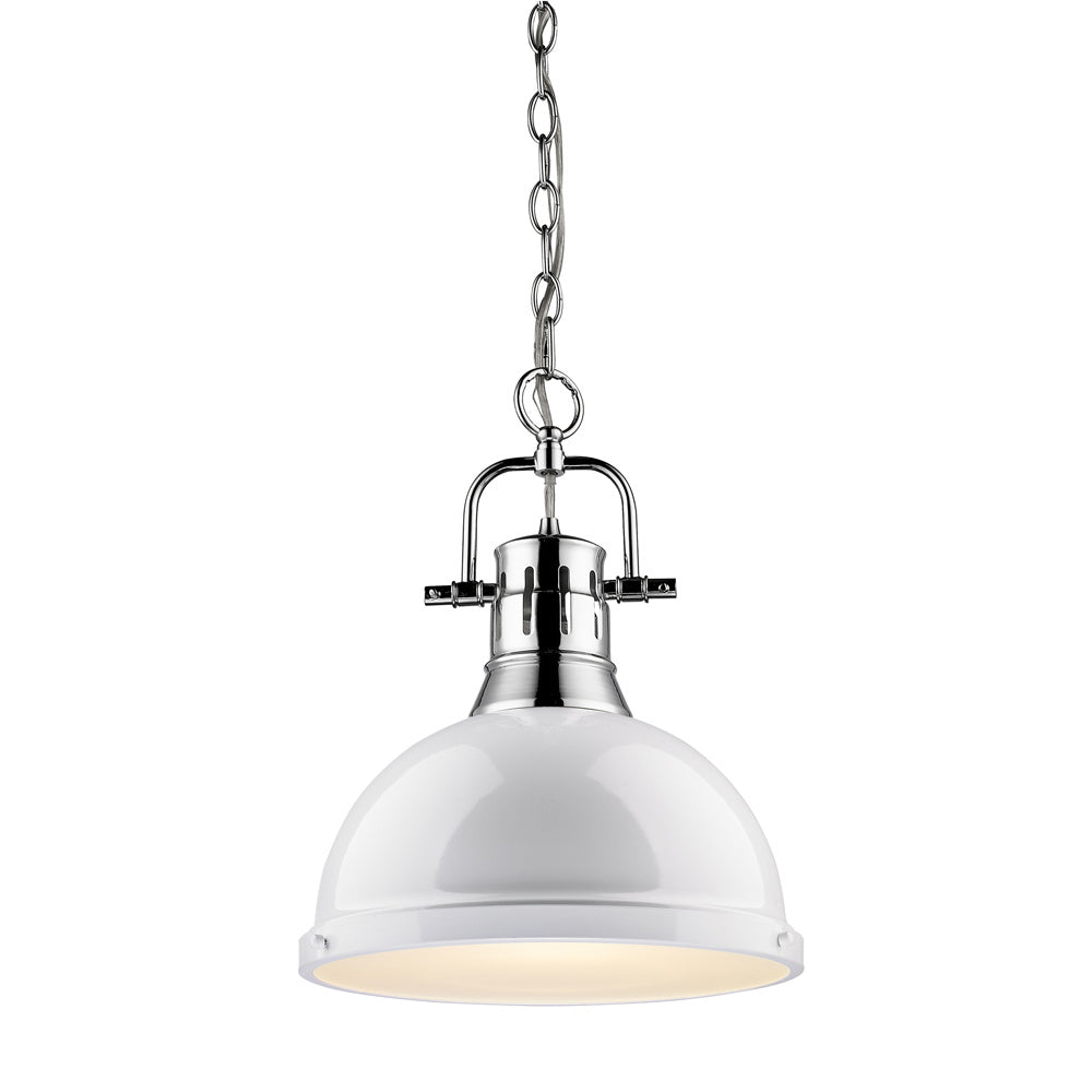 Golden - 3602-L CH-WH - One Light Pendant - Duncan CH - Chrome