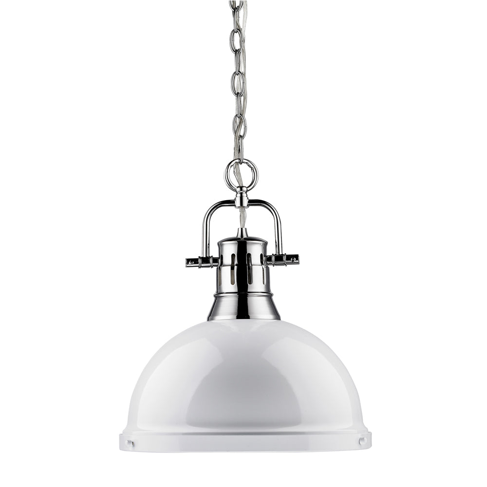 Golden - 3602-L CH-WH - One Light Pendant - Duncan CH - Chrome