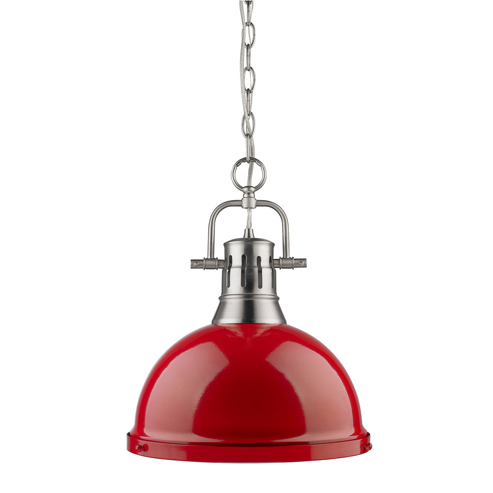 Golden - 3602-L PW-RD - One Light Pendant - Duncan PW - Pewter