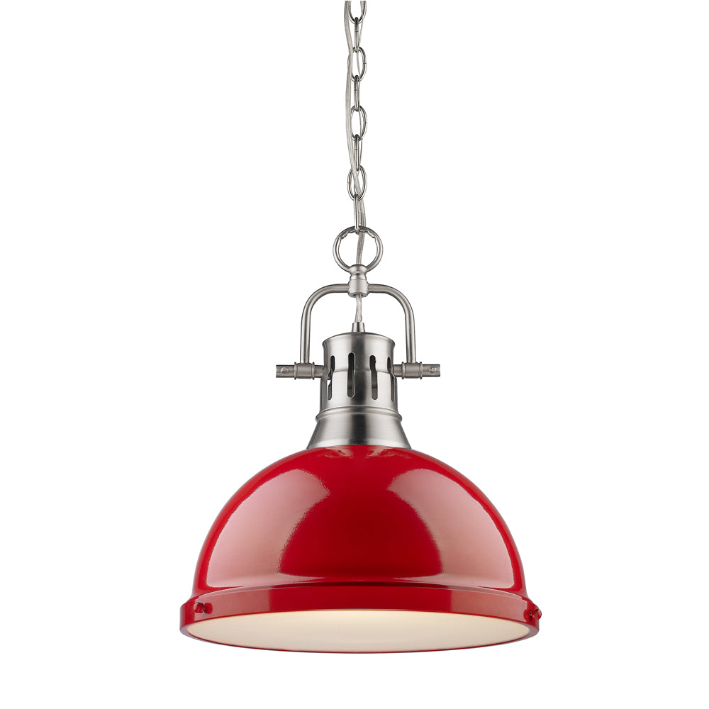 Golden - 3602-L PW-RD - One Light Pendant - Duncan PW - Pewter