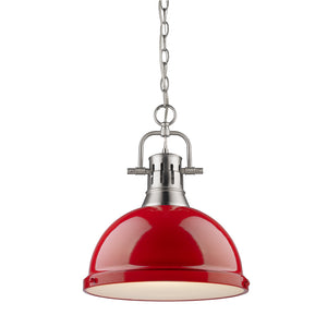 Golden - 3602-L PW-RD - One Light Pendant - Duncan PW - Pewter