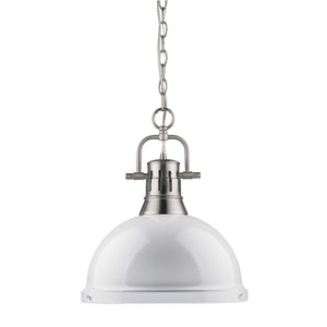 Golden - 3602-L PW-WH - One Light Pendant - Duncan PW - Pewter