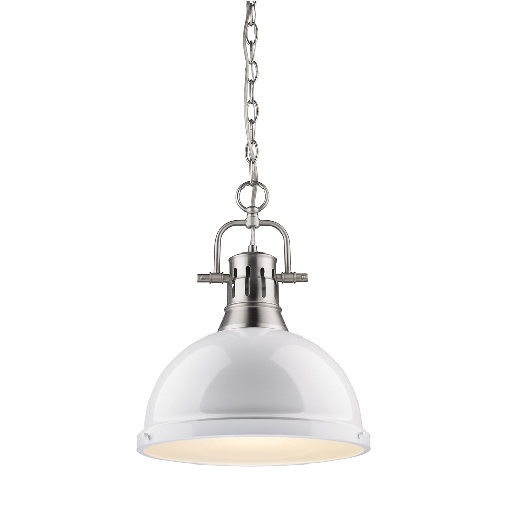 Golden - 3602-L PW-WH - One Light Pendant - Duncan PW - Pewter