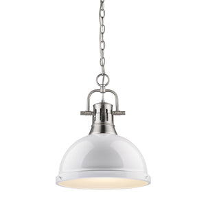 Golden - 3602-L PW-WH - One Light Pendant - Duncan PW - Pewter