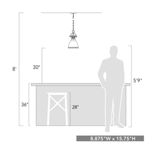 Golden - 3602-S CH-RD - One Light Pendant - Duncan CH - Chrome