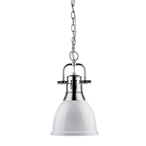 Golden - 3602-S CH-WH - One Light Pendant - Duncan CH - Chrome