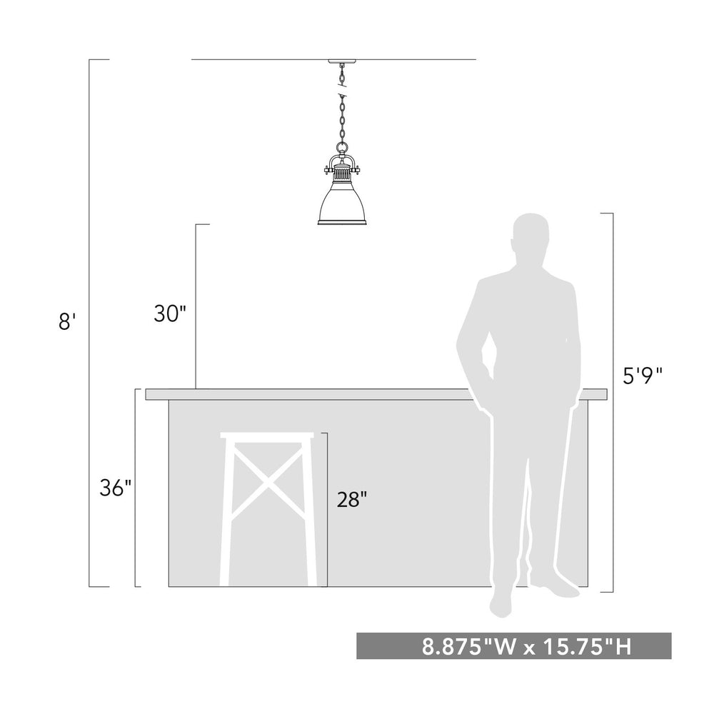 Golden - 3602-S CH-WH - One Light Pendant - Duncan CH - Chrome