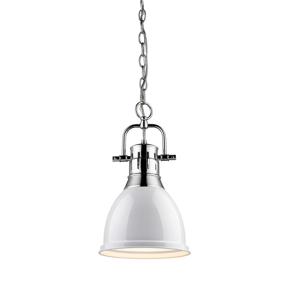 Golden - 3602-S CH-WH - One Light Pendant - Duncan CH - Chrome