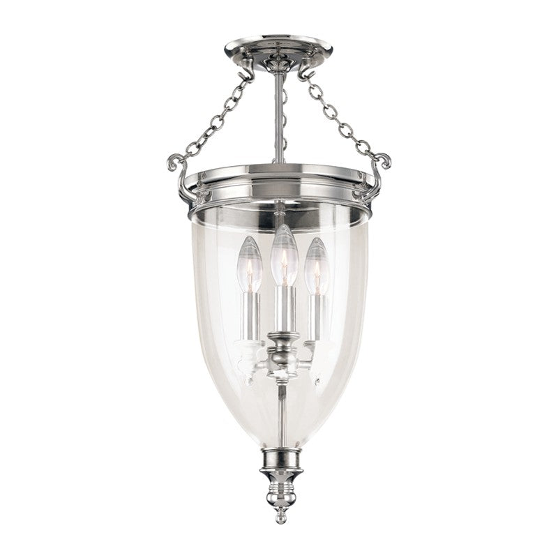 Hudson Valley - 141-PN - Three Light Semi Flush Mount - Hanover - Polished Nickel