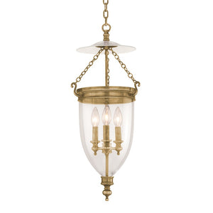 Hudson Valley - 142-AGB - Three Light Pendant - Hanover - Aged Brass