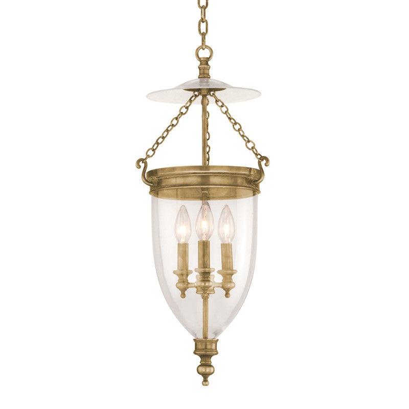 Hudson Valley - 142-AGB - Three Light Pendant - Hanover - Aged Brass