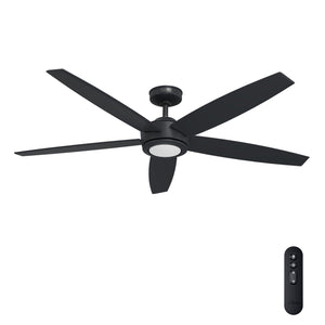 Hunter - 55160 - 60" Ceiling Fan - Zavia - Matte Black