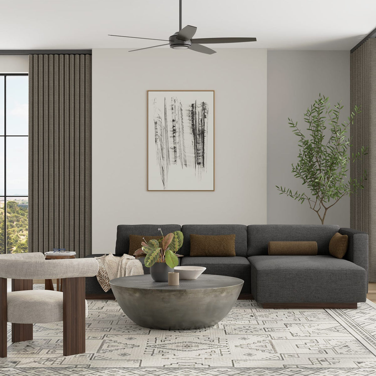 Hunter - 55160 - 60" Ceiling Fan - Zavia - Matte Black