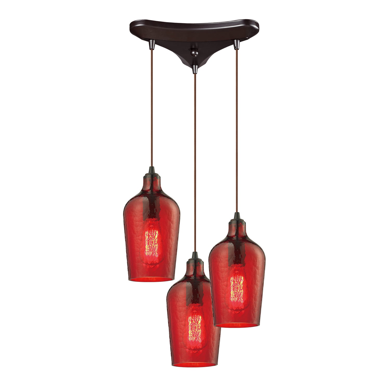 ELK Home - 10331/3HRD - Three Light Pendant - Hammered Glass - Oil Rubbed Bronze