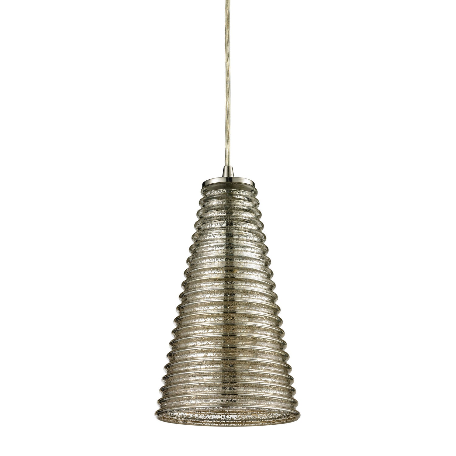 ELK Home - 10333/1 - One Light Mini Pendant - Ribbed Glass - Satin Nickel