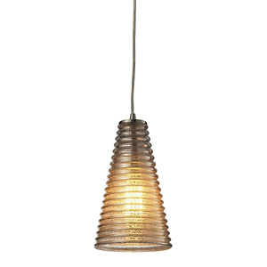 ELK Home - 10333/1 - One Light Mini Pendant - Ribbed Glass - Satin Nickel