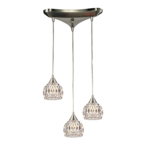 ELK Home - 10342/3 - Three Light Pendant - Kersey - Satin Nickel