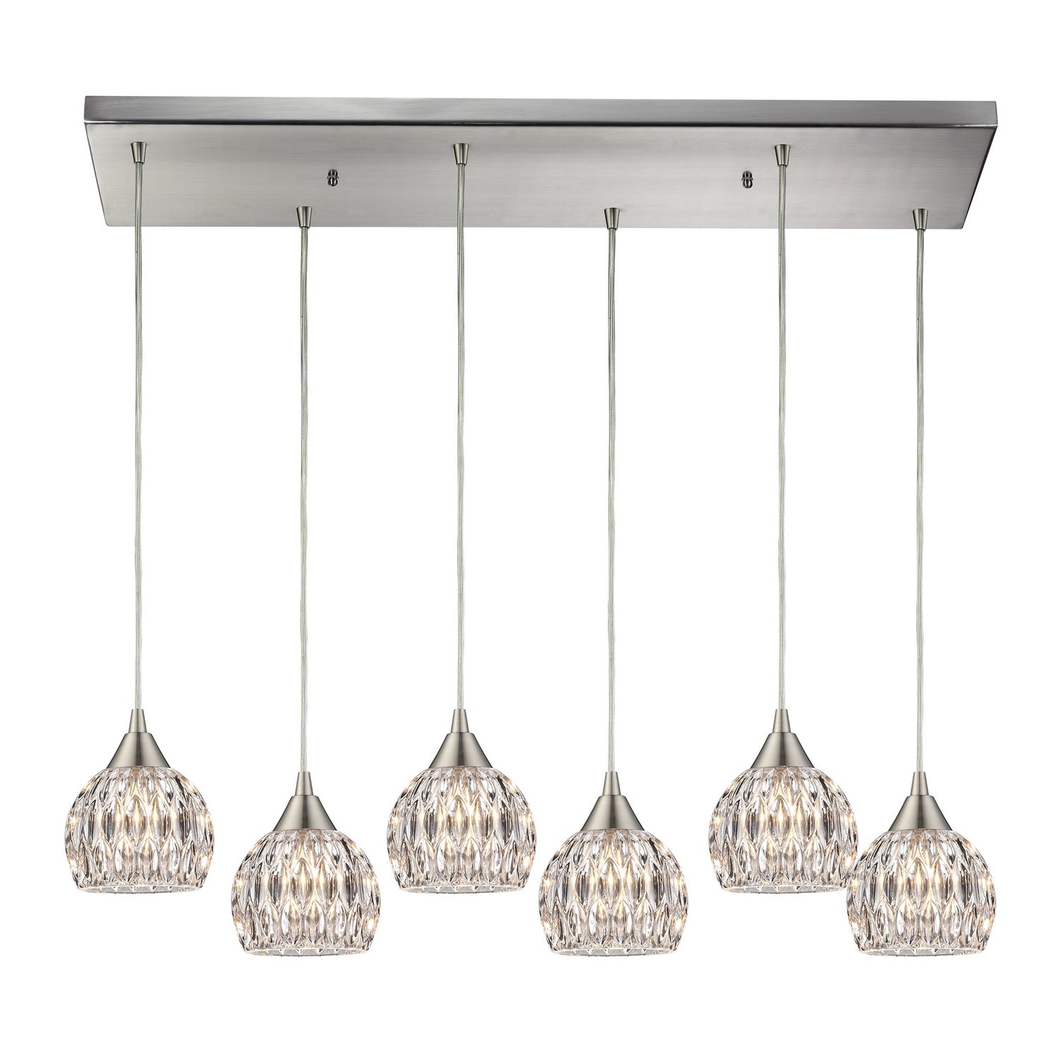 ELK Home - 10342/6RC - Six Light Pendant - Kersey - Satin Nickel