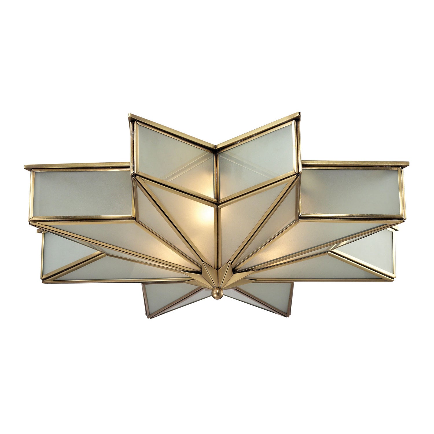 ELK Home - 22011/3 - Three Light Flush Mount - Decostar - Brushed Brass