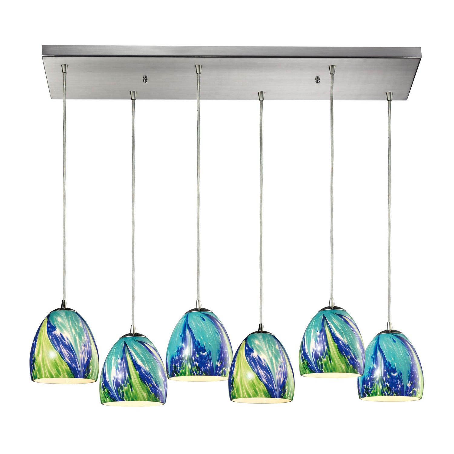 ELK Home - 31445/6RC-TB - Six Light Pendant - Colorwave - Satin Nickel