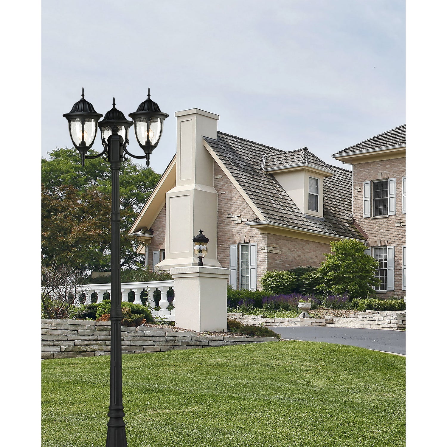 ELK Home - 45089/3 - Three Light Outdoor Post Mount - Central Square - Textured Matte Black