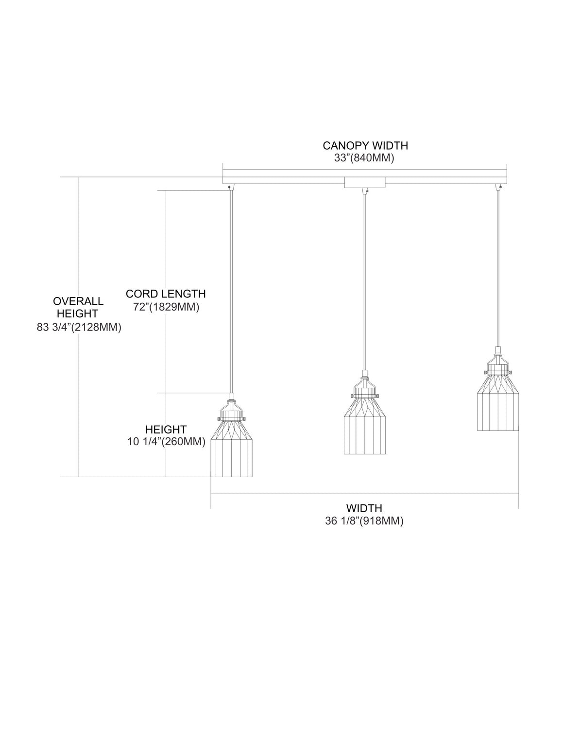 ELK Home - 46009/3L - Three Light Pendant - Danica - Oil Rubbed Bronze