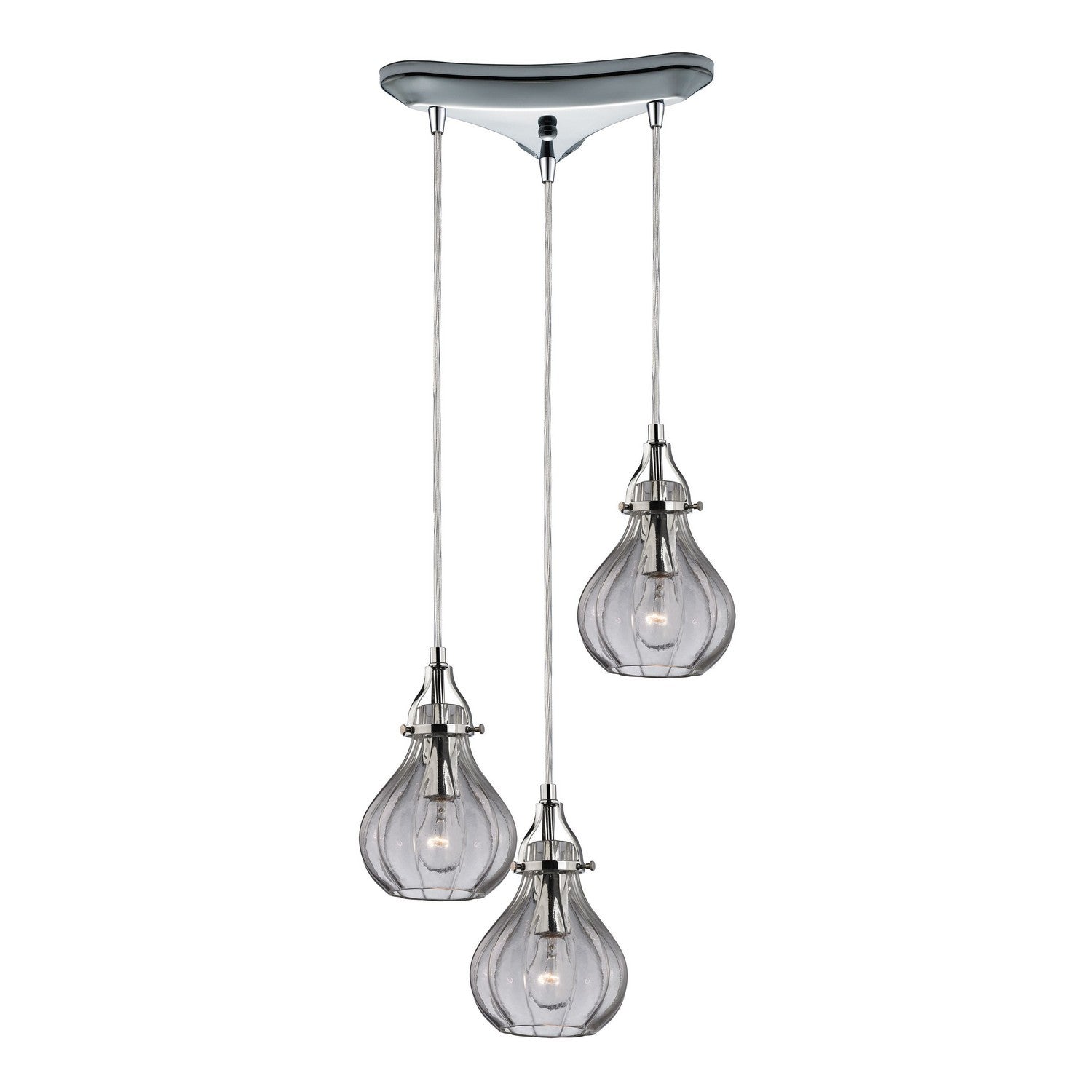 ELK Home - 46014/3 - Three Light Pendant - Danica - Polished Chrome