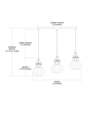 ELK Home - 46024/3L - Three Light Pendant - Danica - Oil Rubbed Bronze