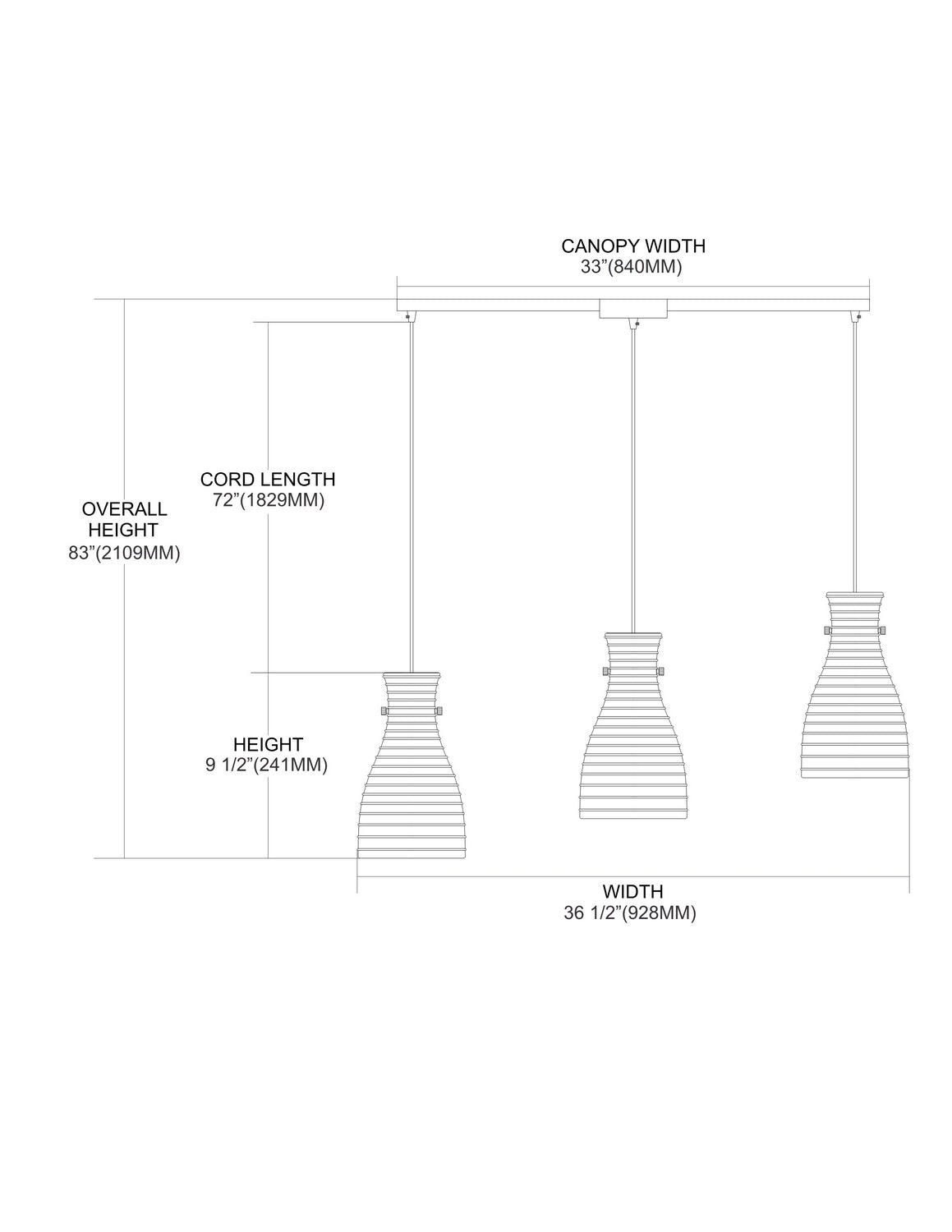 ELK Home - 46107/3L - Three Light Pendant - Strata - Polished Chrome