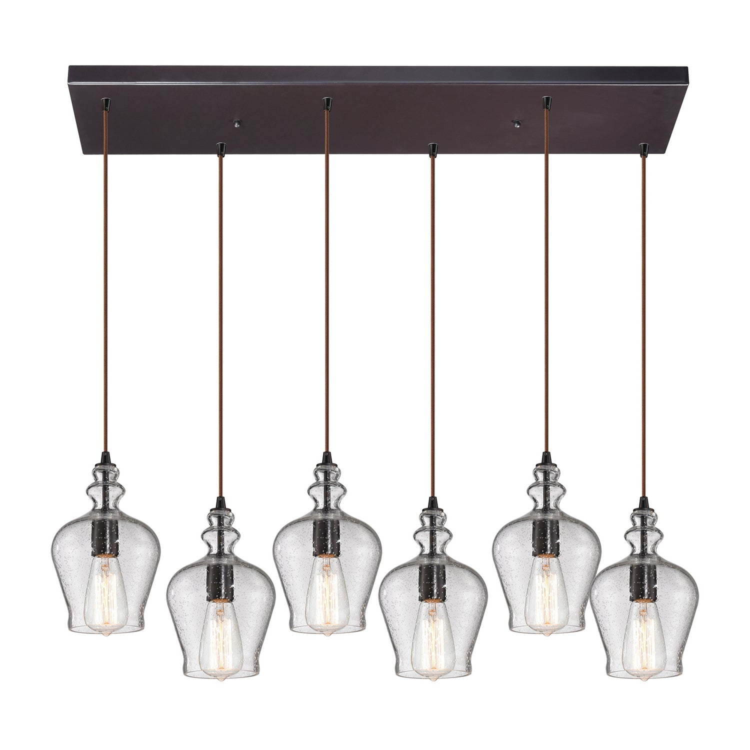 ELK Home - 60066-6RC - Six Light Pendant - Menlow Park - Oil Rubbed Bronze