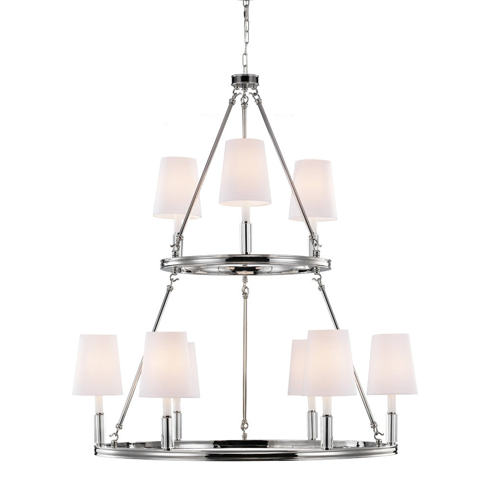 Visual Comfort Studio - F2937/3+6PN - Nine Light Chandelier - Lismore - Polished Nickel