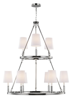 Visual Comfort Studio - F2937/3+6PN - Nine Light Chandelier - Lismore - Polished Nickel