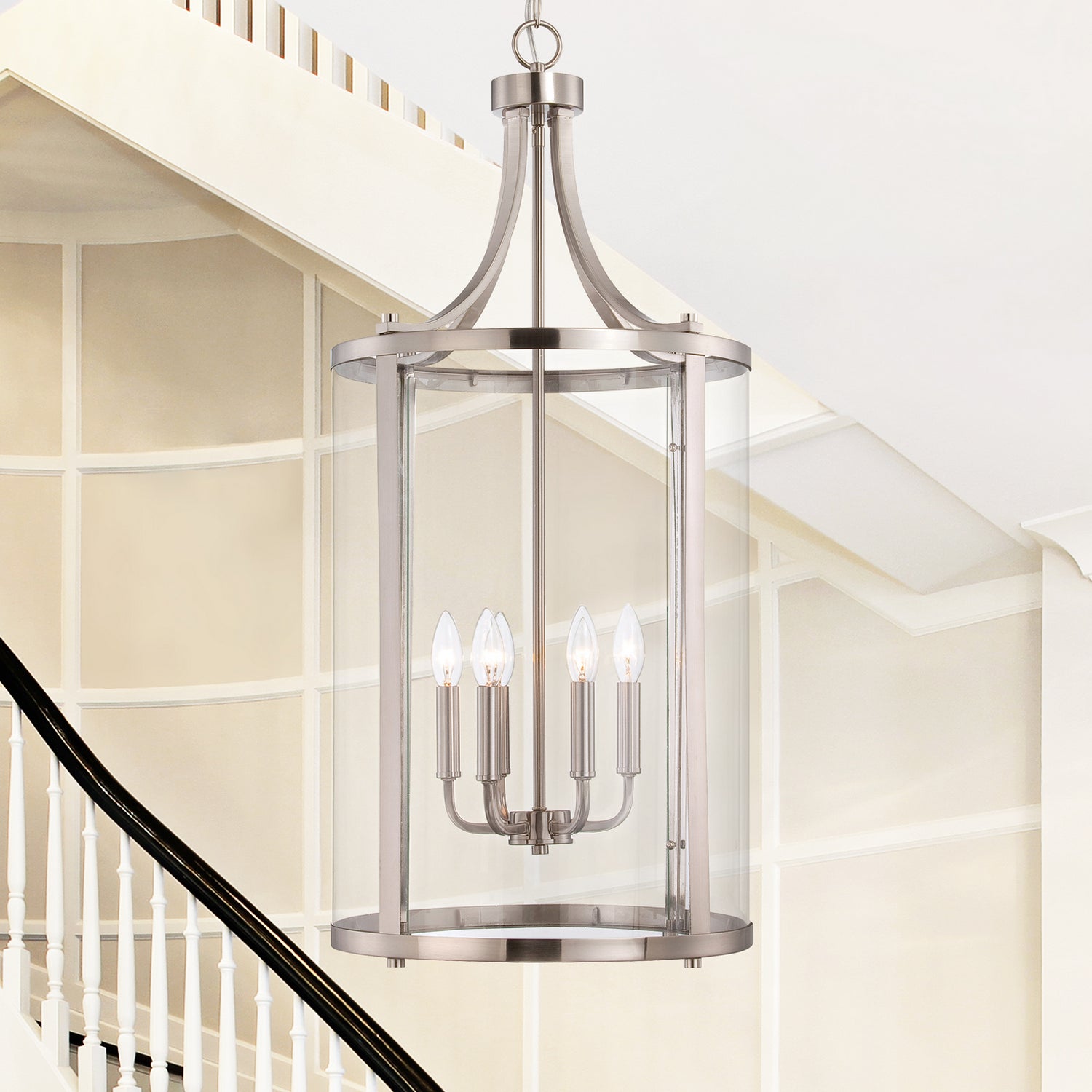 Savoy House - 7-1041-6-SN - Six Light Foyer Lantern - Penrose - Satin Nickel