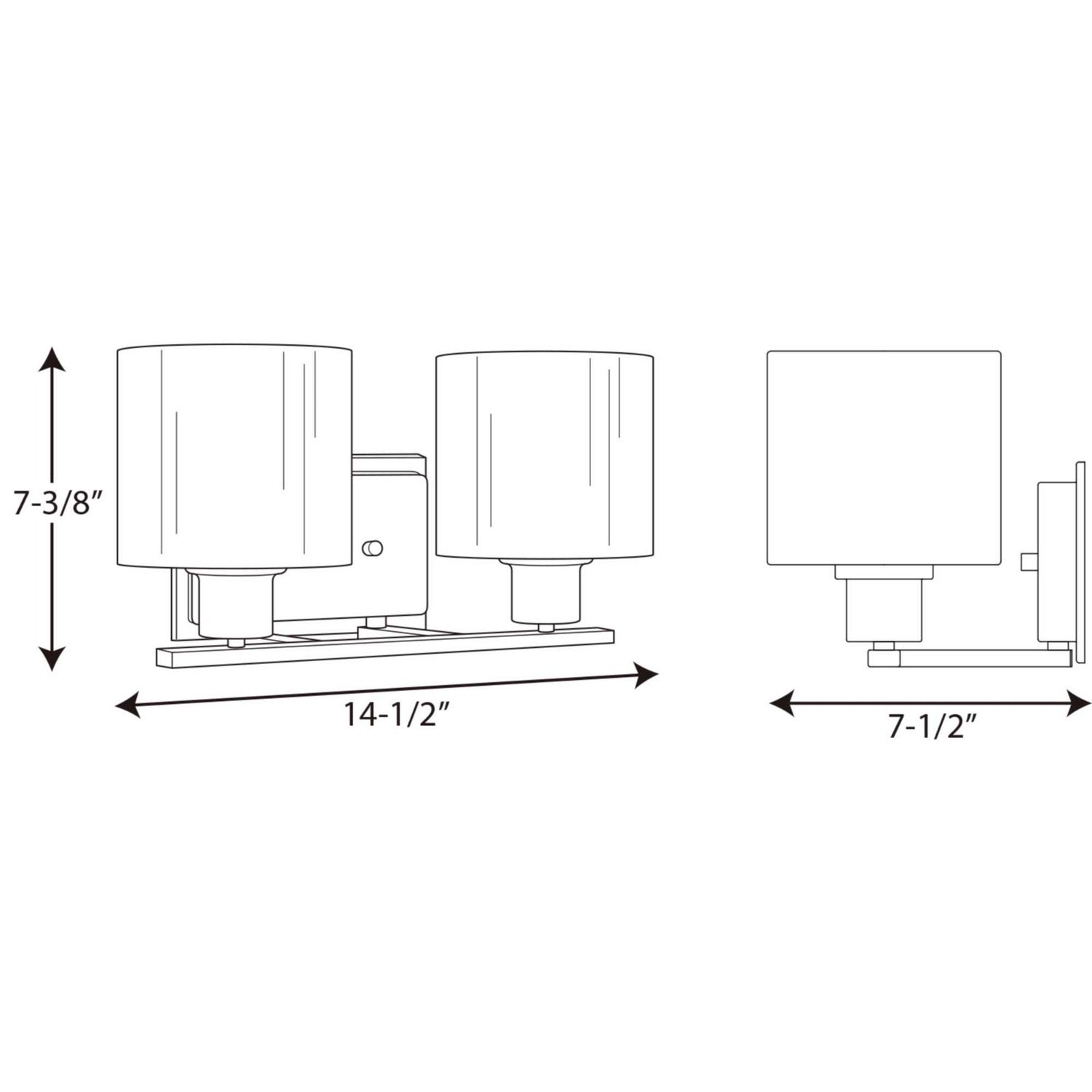 Progress Lighting - P2078-09 - Two Light Bath Bracket - Invite - Brushed Nickel