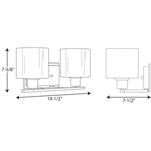 Progress Lighting - P2078-09 - Two Light Bath Bracket - Invite - Brushed Nickel