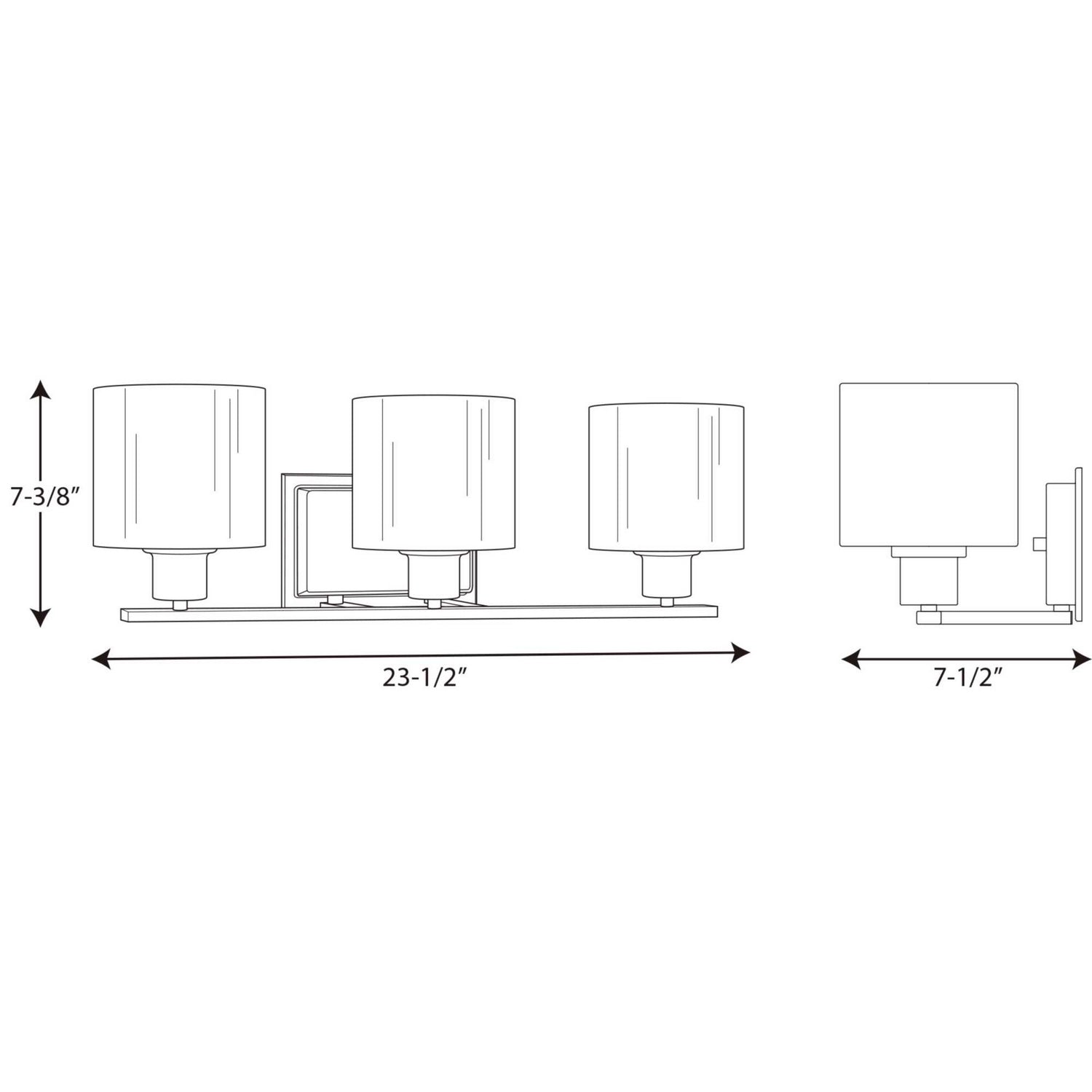 Progress Lighting - P2079-09 - Three Light Bath Bracket - Invite - Brushed Nickel