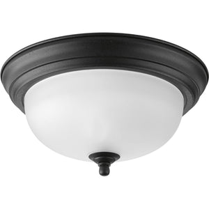 Progress Lighting - P3924-80 - One Light Flush Mount - Dome Glass - Alabaster - Forged Black