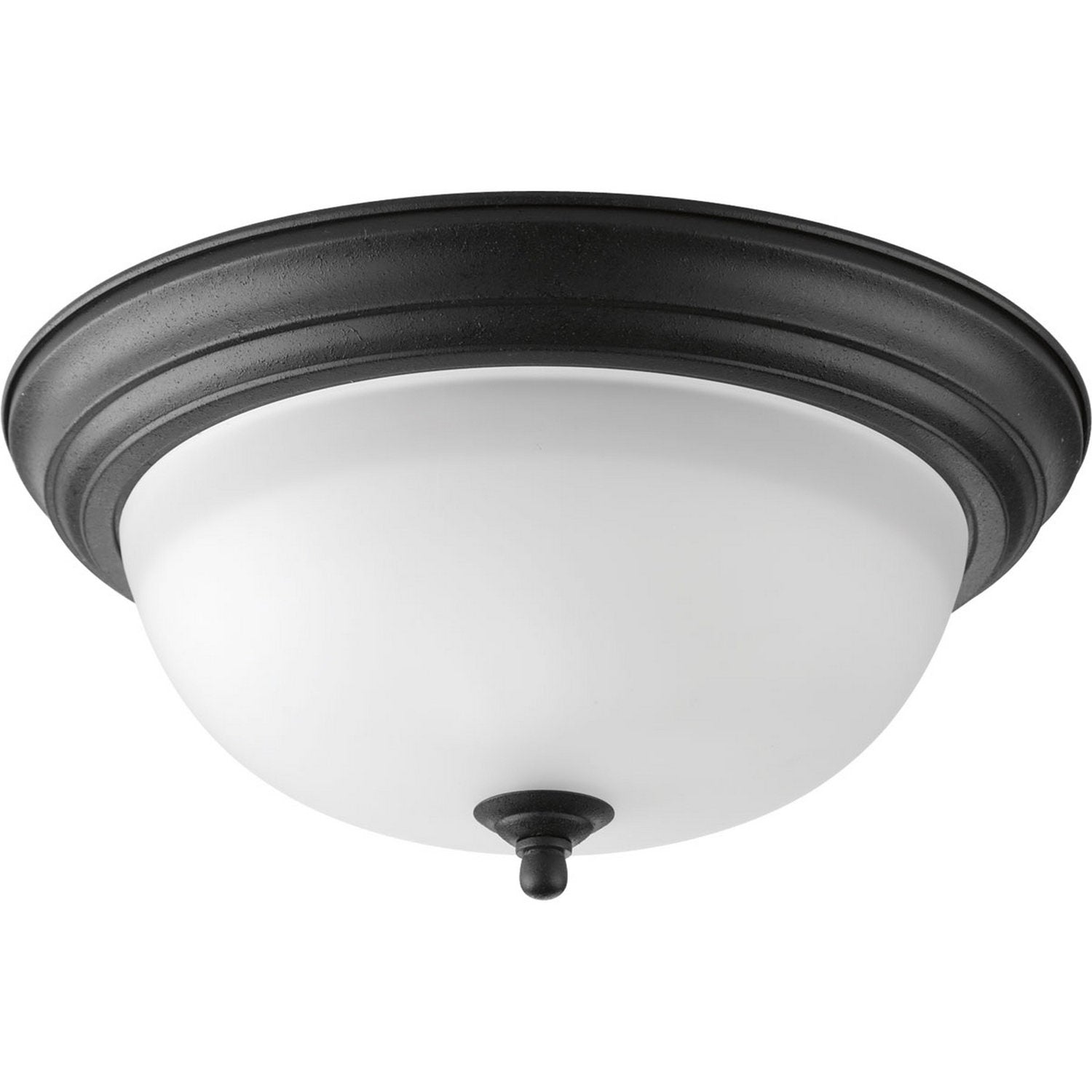 Progress Lighting - P3925-80 - Two Light Flush Mount - Dome Glass - Alabaster - Forged Black