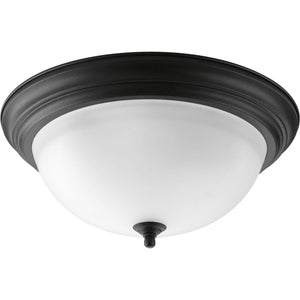 Progress Lighting - P3926-80 - Three Light Flush Mount - Dome Glass - Alabaster - Forged Black