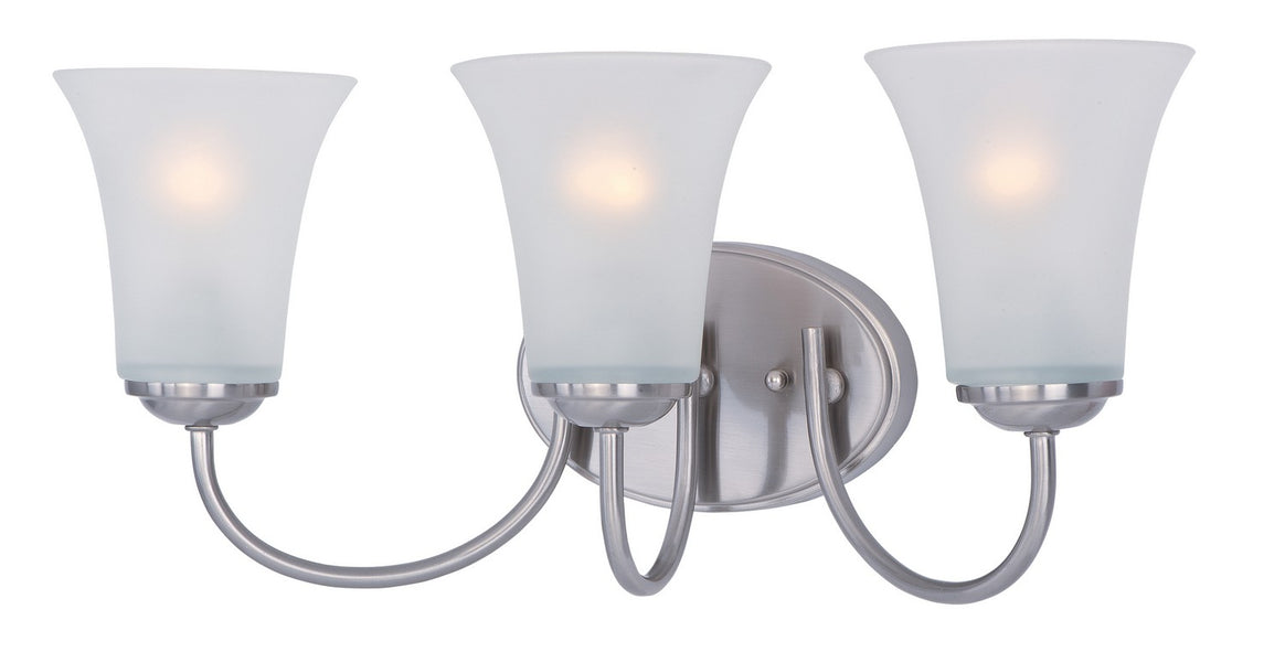 Maxim - 10053FTSN - Three Light Bath Vanity - Logan - Satin Nickel